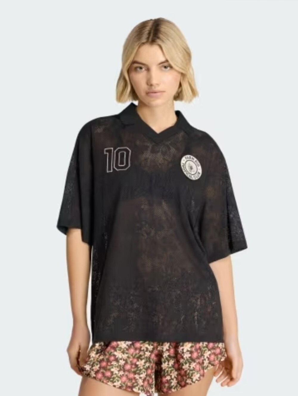 ADIDAS x FARM RIO Womens Black Premium Jersey Top Size Small NWT